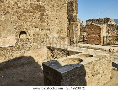 Ruins Of Pompeii, Ancient Roman City. Pompei, Campania. Italy.