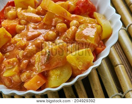 Lahori Chana Chat - chickpeas appetizer.  close up