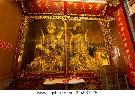 BANGKOK THAILAND - SEPTEMBER 3 2017: Wat Mangkorn Kammalawas temple (Leng Nuei Yee) Place of merit BANGKOK THAILAND.