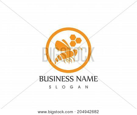 Honey And Bee Logo Design Template