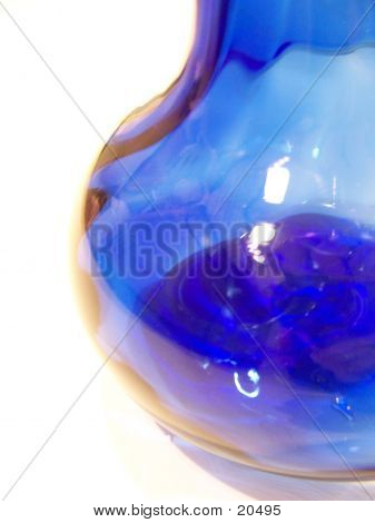 Blauwe vaas, zijaanzicht