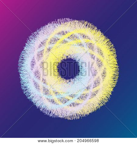 Minimalistic abstract tor line background vector illustration. random and noise lines