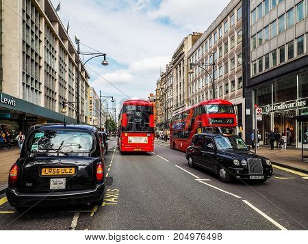 People In Oxford Street In London, Hdr