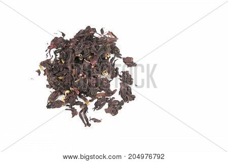 Sudanese rose (red)
Sudanese rose or hibiscus called hibiscus is a plant of the family Malvaceae. Used for tea, the flowers have a strong scent.
Red tea, on a white background. High-quality image (photo) of karkade, hibiscus on white background