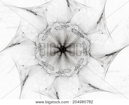 Geometry of Space series. Visually attractive backdrop made of conceptual grids curves and fractal elements suitable as element for layouts on physics mathematics technology science and education.