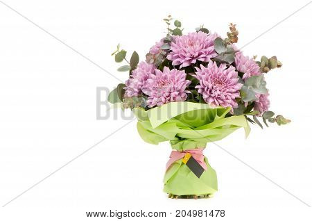 A Bouquet Of Flowers On A White Background