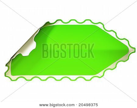 Verde frastagliato Hamous adesivo o etichetta