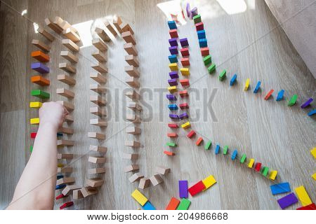 Coorful Domino Blocks On White Background