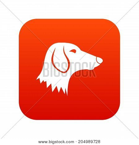 Dachshund dog icon digital red for any design isolated on white vector illustration