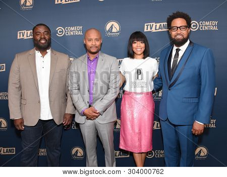 LOS ANGELES - MAY 30:  Bashir Salahuddin, Sultan Salahuddin, Chandra Russell and Diallo Riddle arrives for the Comedy Central, Paramount Network, TV Land Press Day on May 30, 2019 in West Hollywood, C