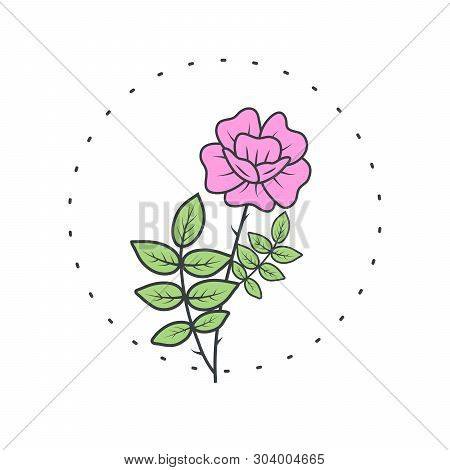 Dog-rose Flower. Logo For Spa And Beauty Salon, Boutique, Organic Shop, Wedding, Floral Designer, In