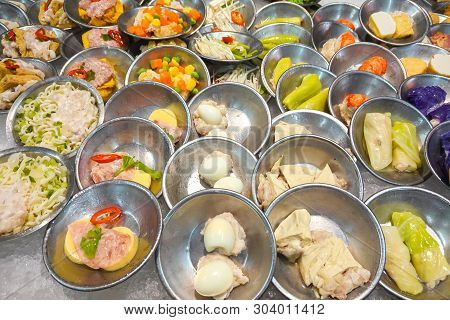Chinese Dimsum Bamboo Steamer. Dimsum In The Steam Basket. Chinese Cuisine.