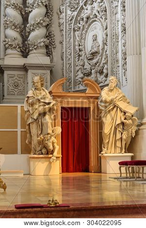 Interior Of Theatine Church Of St. Cajetan Or Theatinerkirche In Munich. Germany