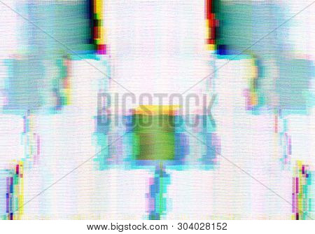 Abstract Background With Glitch Scanlines And Noise