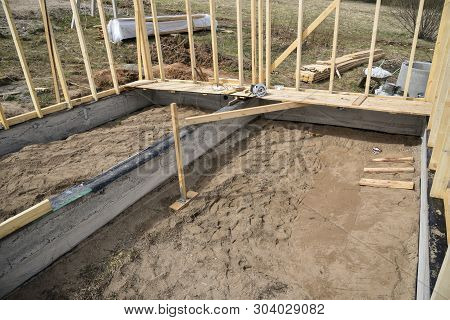 Construction Home Framing Against Blue Sky.wood Frame Residential Building Under Construction.buildi