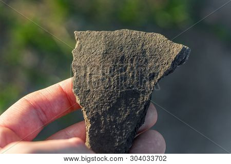 A Shard From A Ceramic Vessel From An Ancient Settlement, Archaeological Finds
