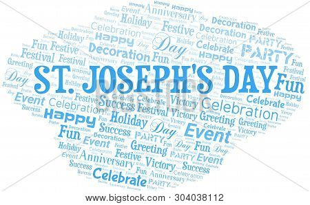 St. Josephs Day Word Cloud. Wordcloud Made With Text.