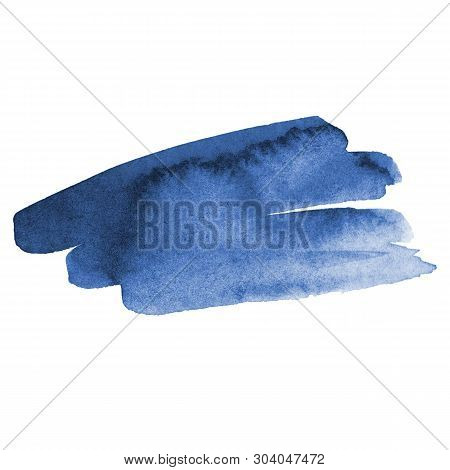 Watercolor Brush Stroke. Beautiful Overflowing Watercolor. Bright Color.
