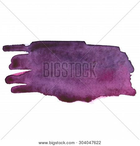 Watercolor Brush Stroke. Beautiful Overflowing Watercolor. Bright Color.