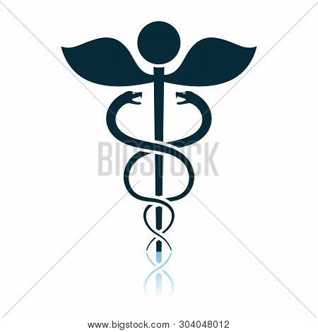 Medicine Sign Icon. Shadow Reflection Design. Vector Illustration.