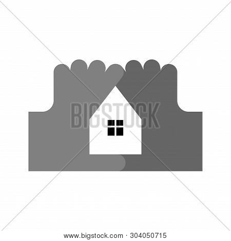 House Of The Fingers Logo. Housebuilding Symbol. Vector Icon