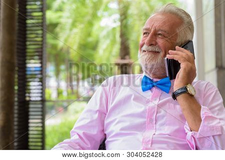 Handsome Senior Tourist Man Exploring The City Of Bangkok, Thail
