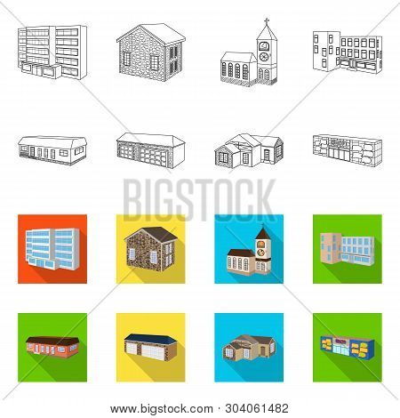 Vector Design Of Facade And Housing Icon. Set Of Facade And Infrastructure Vector Icon For Stock.