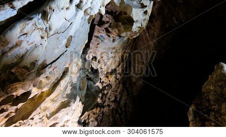 Interior View To Vrelo Cave At Matka Canyon, North Macedonia