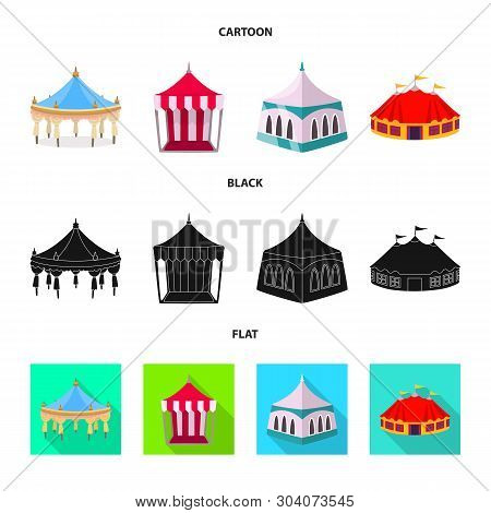 Vector Illustration Of Roof And Folding Icon. Set Of Roof And Architecture Vector Icon For Stock.
