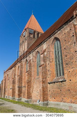Historic Marienkirche Church In The Old Town Of Grimmen, Germany