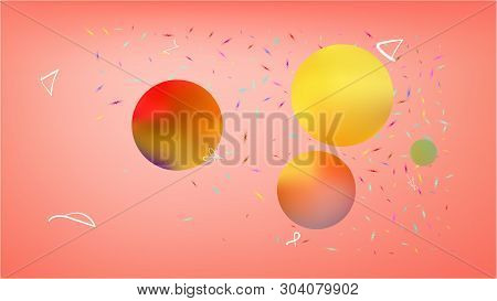 Fresh Space Fantasy. Background Texture, Graphic. Elementary Colorific Illustration.  Coral Colored 