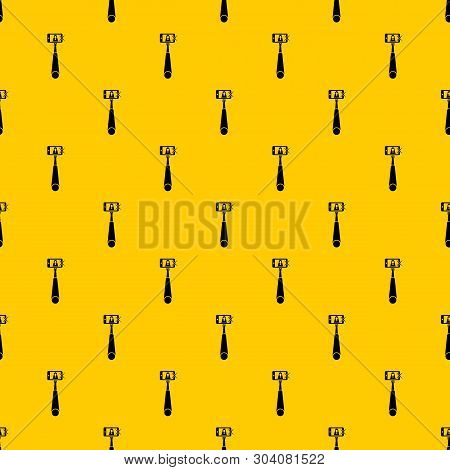 Selfie Stick With Mobile Phone Pattern Seamless Vector Repeat Geometric Yellow For Any Design