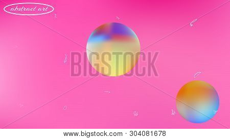 Pristine Space Fantasy. Plain Colorific Illustration.  Background Texture, Graphic. Pink Colored Bac