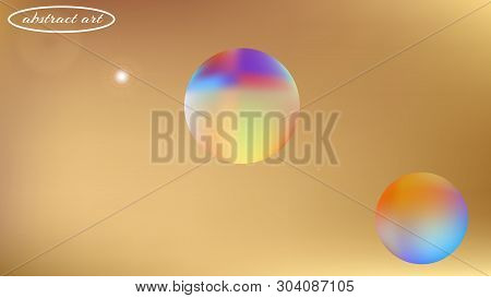 Recent Space Fantasy. Common Colorific Illustration.  Background Texture, Smoot. Gold Colored.  Clea