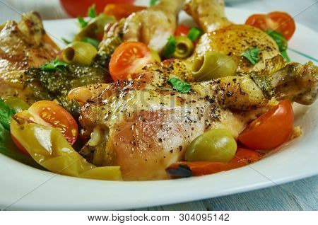 Chicken Scarpariello, Irecipe With Juicy Chicken Sweet-sour Pan Sauce.,talian-american Cuisine, Trad