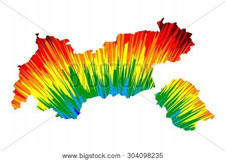 Tyrol (republic Of Austria, States Of Austria) Map Is Designed Rainbow Abstract Colorful Pattern, Ty