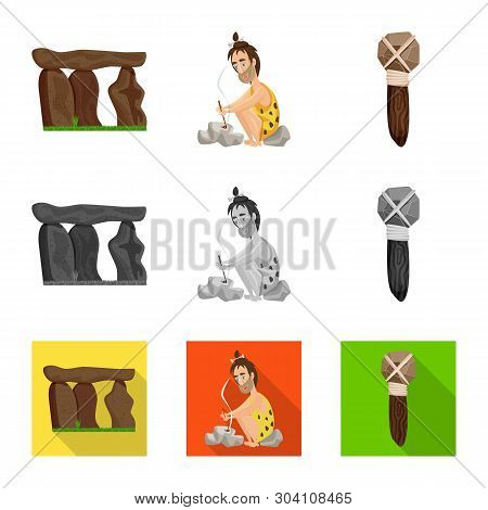 Vector Illustration Of Evolution  And Prehistory Sign. Set Of Evolution  And Development  Stock Symb