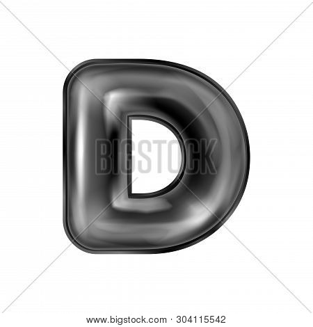 Black Latex Inflated Alphabet Symbol, Isolated Letter D