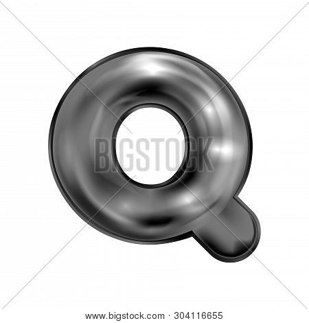 Black Latex Inflated Alphabet Symbol, Isolated Letter Q