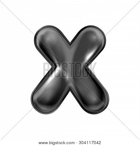 Black Latex Inflated Alphabet Symbol, Isolated Letter X