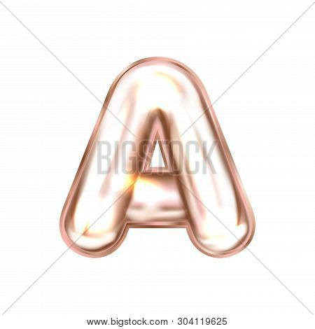 Perl Pink Foil Inflated Alphabet Symbol, Isolated Letter A