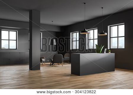 Reception In Industrial Style Office Corner
