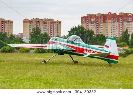 Balashikha, Moscow Region, Russia - May 25, 2019: Russian Aerobatic Aircraft Yakovlev Yak-55m Ra-293