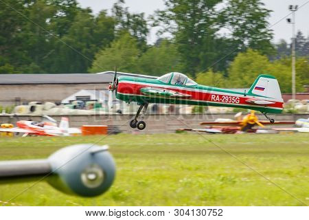 Balashikha, Moscow Region, Russia - May 25, 2019: Russian Aerobatic Aircraft Yakovlev Yak-55m Ra-293