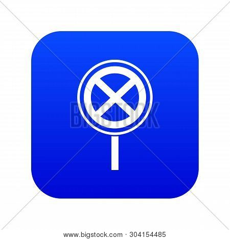No Stopping And Parking Sign Icon Digital Blue For Any Design Isolated On White Vector Illustration