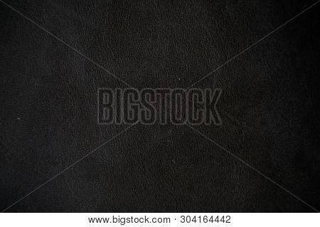 Abstract Black Genuine Fullgrain Leather Background