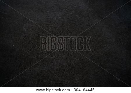 Abstract Black Genuine Fullgrain Leather Background