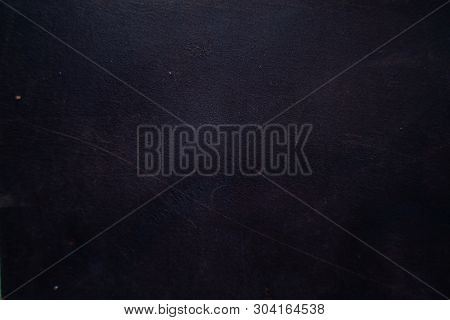 Abstract Black Genuine Fullgrain Leather Background