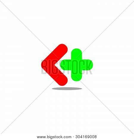 Unique Letter K Plus Medical Logo Vector