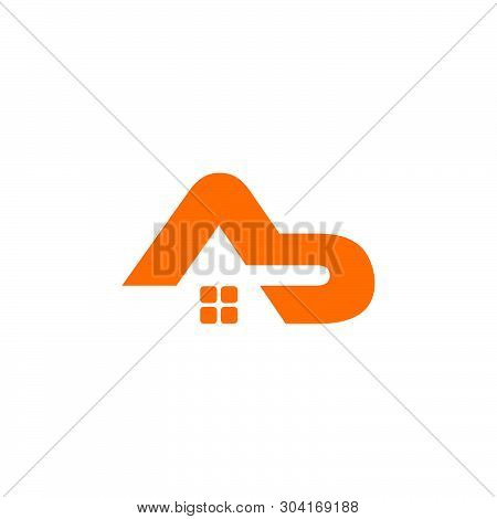 Letter Ab Simple Geometric Home Logo Vector